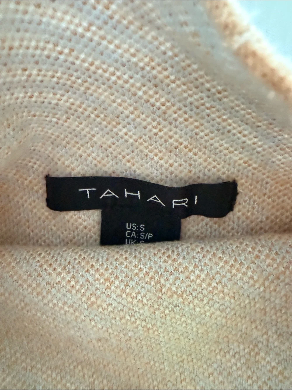 Tahari Plaid Mock Neck Sweater - Cream, Light Blue & Tan - Picture 2 of 2